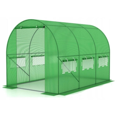 Tunel ogrodowy foliowy 6 m² 300 x 200 cm zielony szklarnia