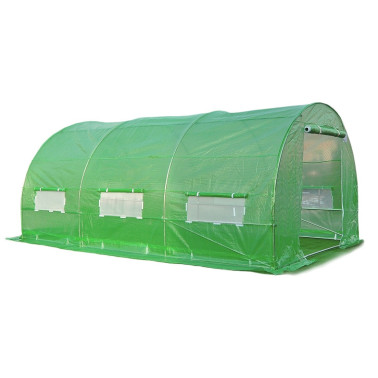 Tunel ogrodowy foliowy 13,5 m² 450 x 300 cm zielony szklarnia