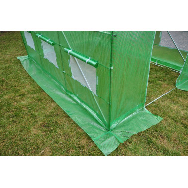 Tunel ogrodowy foliowy 13,5 m² 450 x 300 cm zielony szklarnia