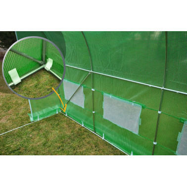 Tunel ogrodowy foliowy 13,5 m² 450 x 300 cm zielony szklarnia
