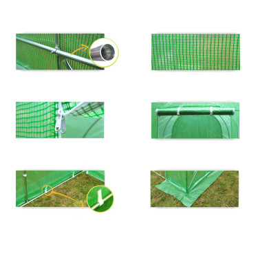 Tunel ogrodowy foliowy 13,5 m² 450 x 300 cm zielony szklarnia