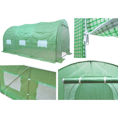 Tunel ogrodowy foliowy 13,5 m² 450 x 300 cm zielony szklarnia