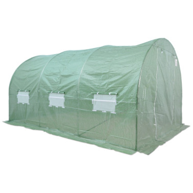 Tunel ogrodowy foliowy 13,5 m² 450 x 300 cm zielony szklarnia