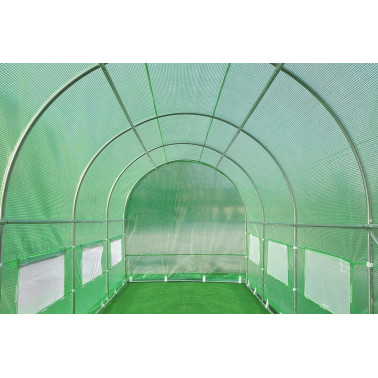 Tunel ogrodowy foliowy 13,5 m² 450 x 300 cm zielony szklarnia