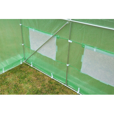 Tunel ogrodowy foliowy 13,5 m² 450 x 300 cm zielony szklarnia