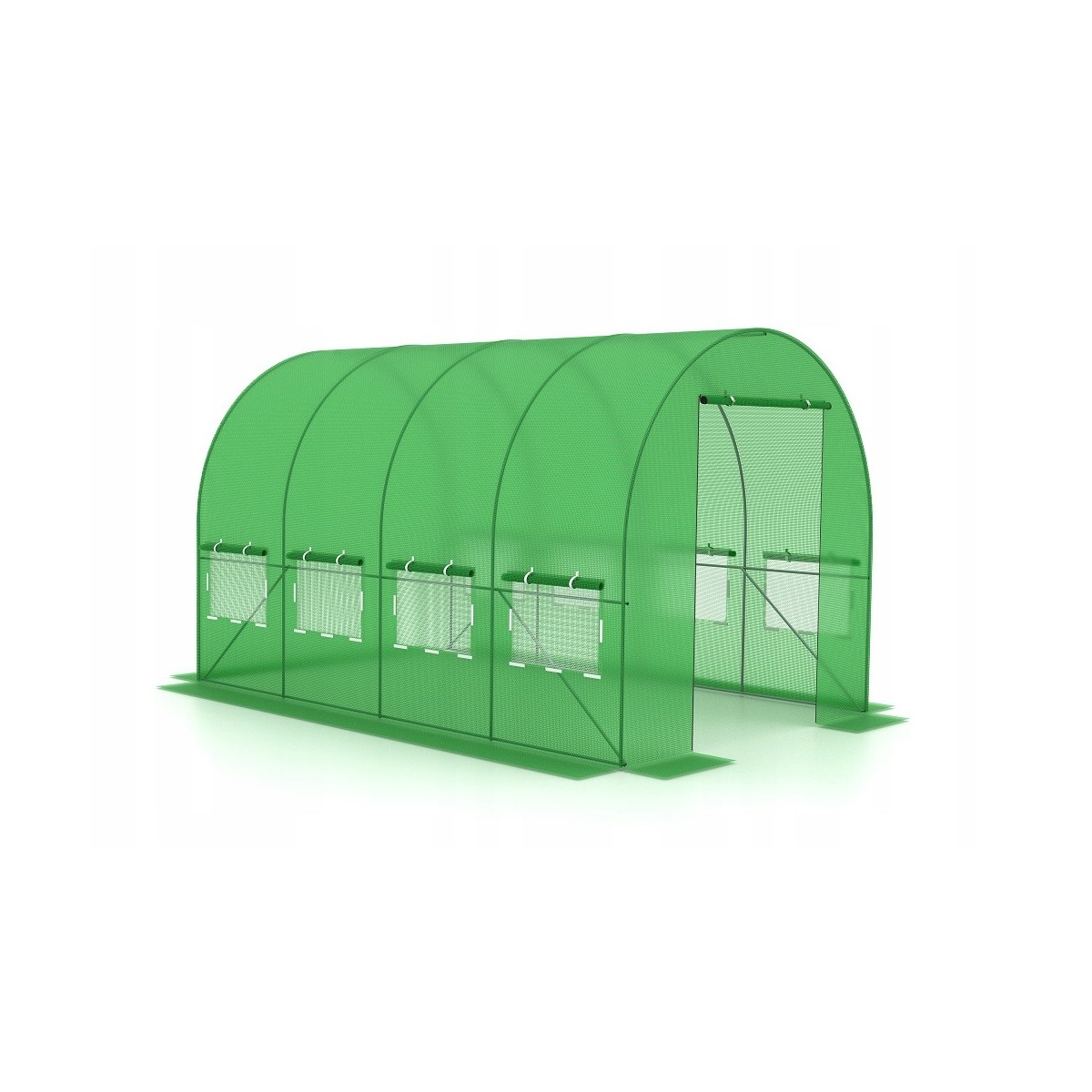 Tunel ogrodowy foliowy 10 m² 450 x 200 cm zielony szklarnia