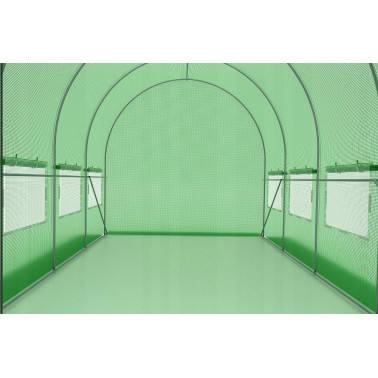Tunel ogrodowy foliowy 10 m² 450 x 200 cm zielony szklarnia