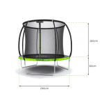 TRAMPOLINA OGRODOWA PREMIUM BLACK JUST FUN 8FT-244CM