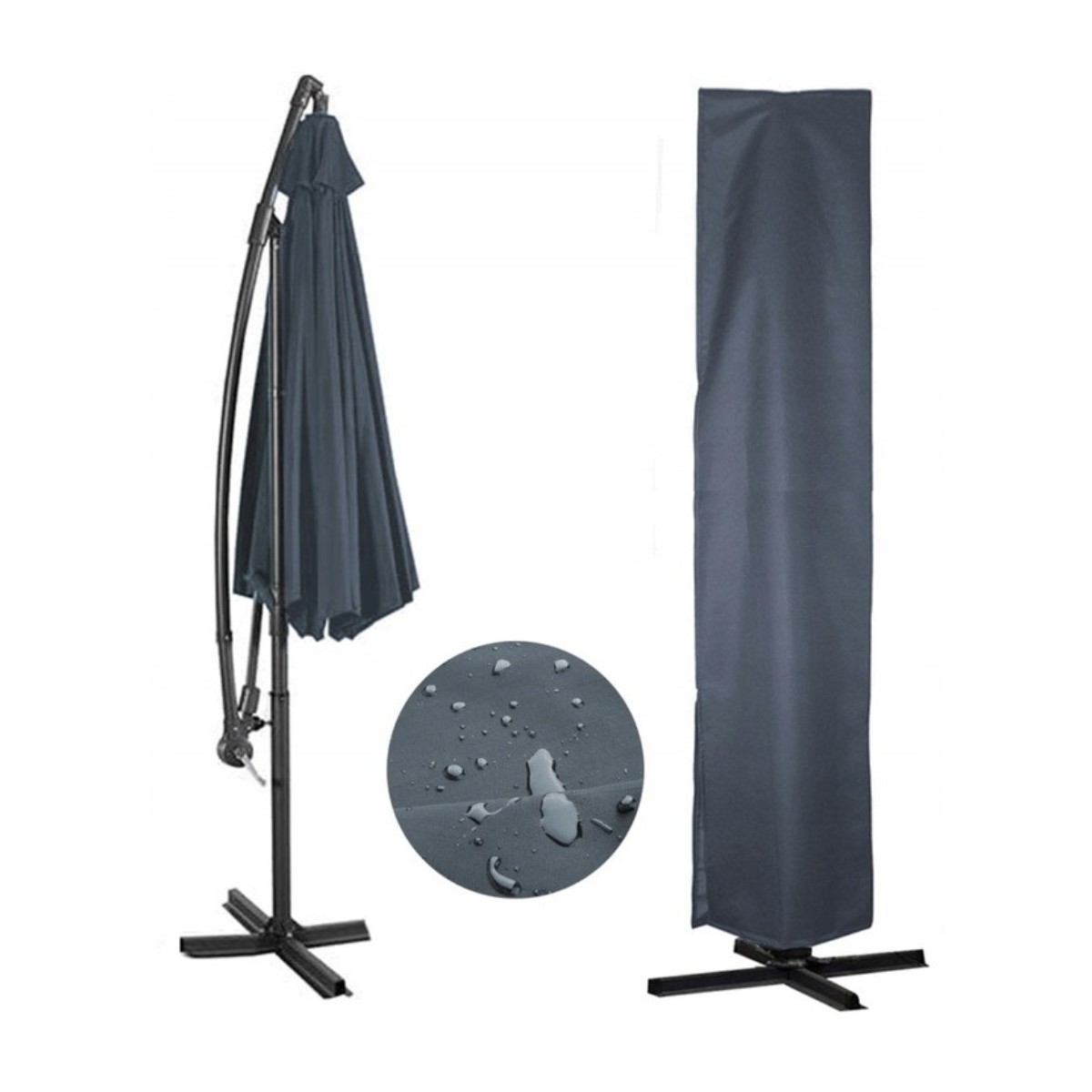 Pokrowiec ogrodowy na parasol 192 x 44 x 192 cm czarny