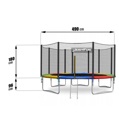 Trampolina ogrodowa Just Fun 16ft - 490cm - MULTI