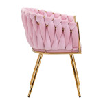 Krzesło Fotel do salonu IMPERIA welur Różowy GLAMOUR LOFT 1 szt.
