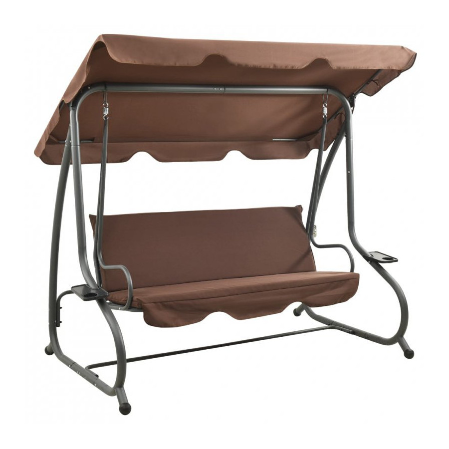 Huśtawka ogrodowa WZMACNIANA RELAX COMFORT BRĄZOWA