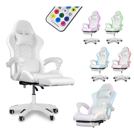 Fotel gamingowy, obrotowy, do biura, salonu SPARTA BIAŁY