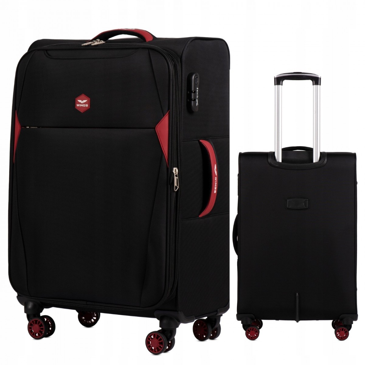 Walizka miękka średnia Wings poliester DPR01 M BLACK 65 l
