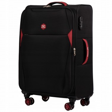 Walizka miękka średnia Wings poliester DPR01 M BLACK 65 l