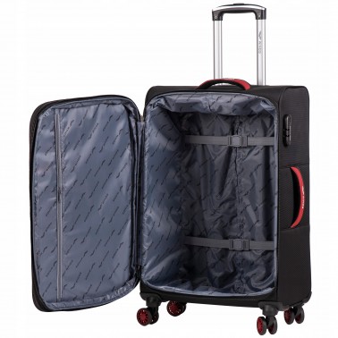 Walizka miękka średnia Wings poliester DPR01 M BLACK 65 l