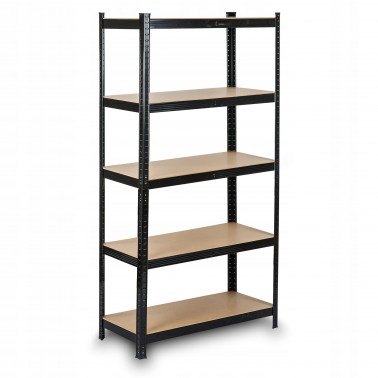 Regał metalowy magazynowy 150 x 75 x 30 cm Humberg HR-811 czarny mocny