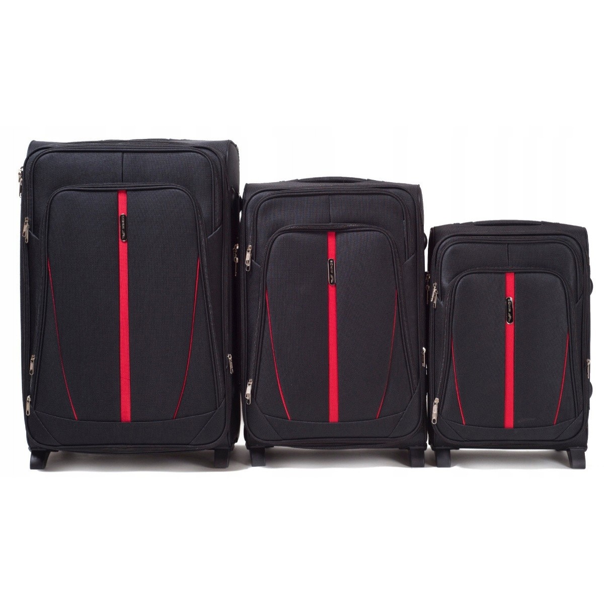 1706(2), Zestaw 3 walizek Wings 2 koła L,M,S, Black