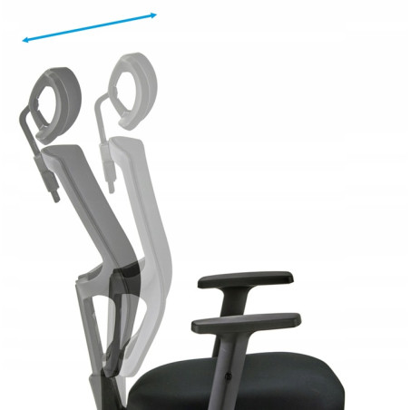 Fotel Biurowy Ergonomiczny Regulowany z zagłówkiem Materiałowy SMART