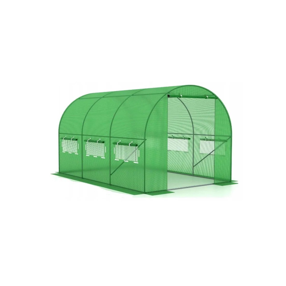 Tunel ogrodowy foliowy 13,5 m² 450 x 300 cm zielony szklarnia