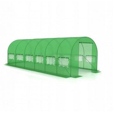 Tunel ogrodowy foliowy 18 m² 600 x 300 cm zielony szklarnia