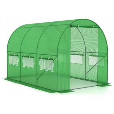 Tunel ogrodowy foliowy 7 m² 300 x 250 cm zielony szklarnia