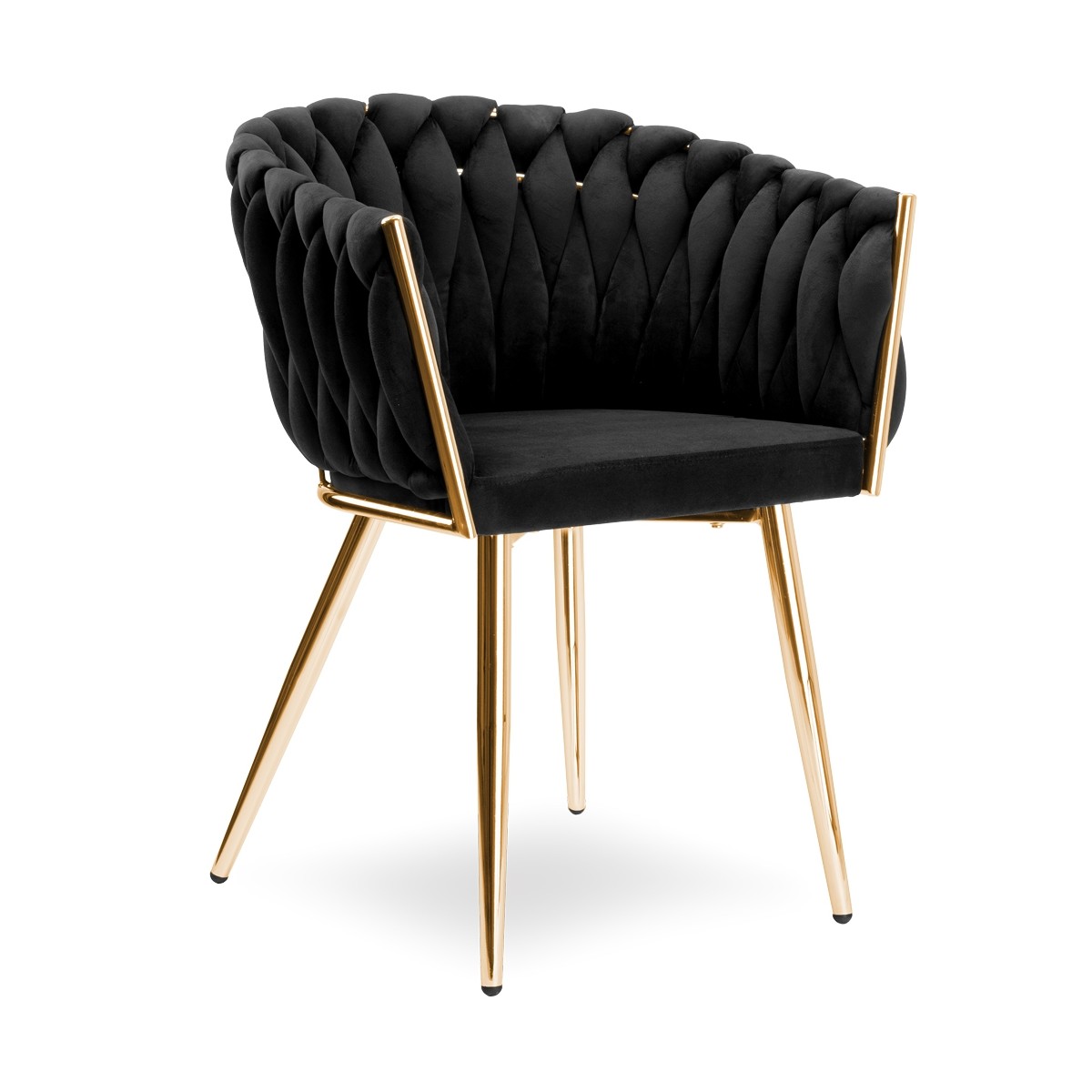 Krzesło Fotel do salony IMPERIA welur czarny GLAMOUR LOFT 1 szt.