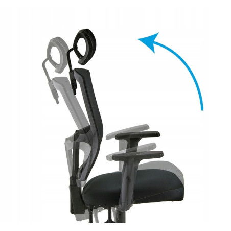 Fotel Biurowy Ergonomiczny Regulowany z zagłówkiem Materiałowy SMART