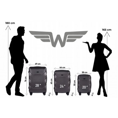 Walizka WINGS twarda średnia ABS 148 M BLUE 63 l