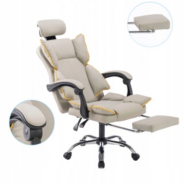 Fotel obrotowy biurowy COMO, ergonomiczny,szary