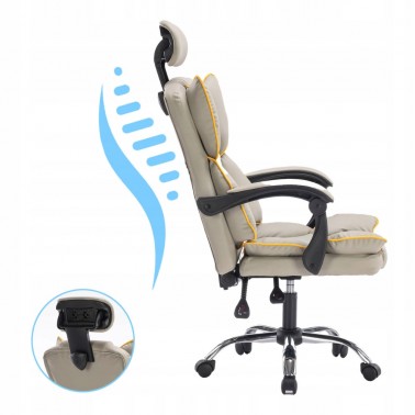 Fotel obrotowy biurowy COMO, ergonomiczny,szary
