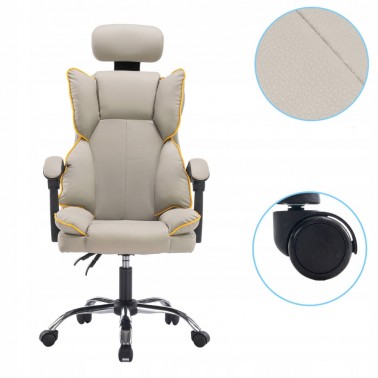 Fotel obrotowy biurowy COMO, ergonomiczny,szary