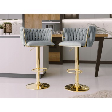 Hoker regulowany Glamour Loft Pleciony MARBELLA szary