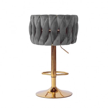 Hoker regulowany Glamour Loft Pleciony MARBELLA szary