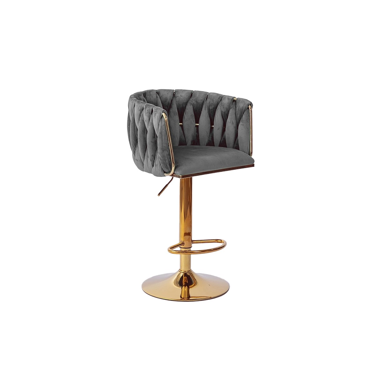 Hoker regulowany Glamour Loft Pleciony MARBELLA szary