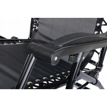 Leżak WZMACNIANY ZERO GRAVITY metal czarny