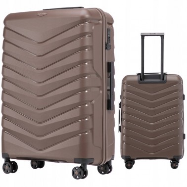 Walizka WINGS twarda średnia polipropylen PHX01 M BROWN 63 l