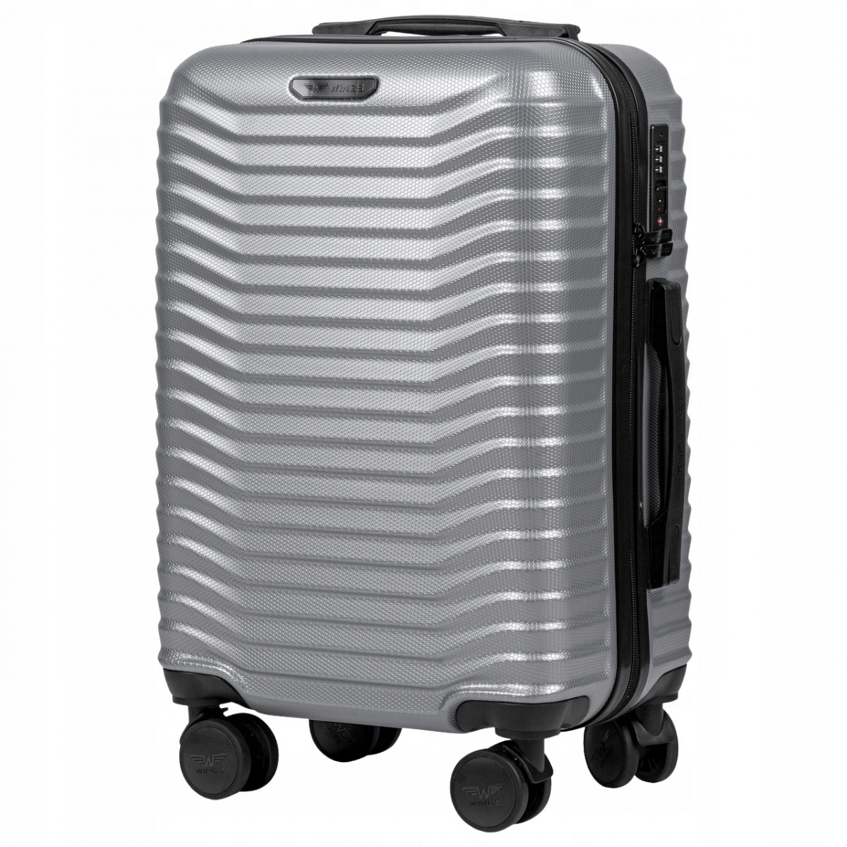 Walizka WINGS twarda kabinowa poliwęglan (polikarbonat) PC140 S SILVER 38 l