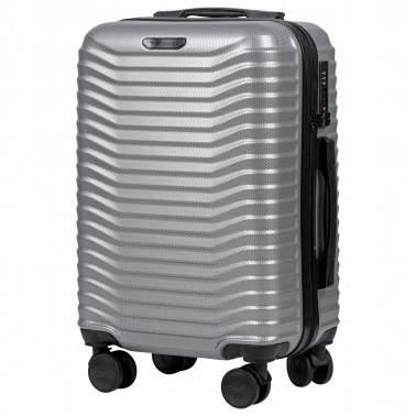 Walizka WINGS twarda kabinowa poliwęglan (polikarbonat) PC140 S SILVER 38 l