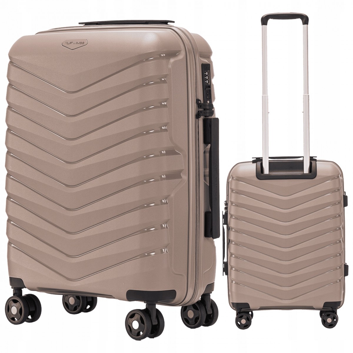 Walizka WINGS twarda kabinowa polipropylen PHX01 S CHAMPAGNE 38 l