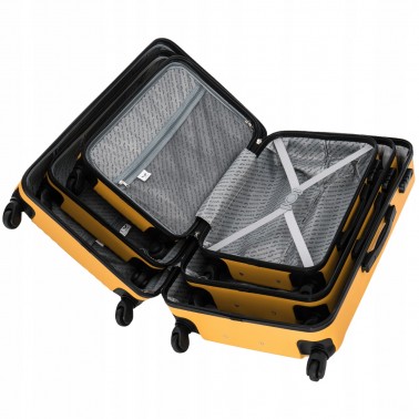 Walizka WINGS twarda kabinowa ABS KST01 S BLACK 38 l