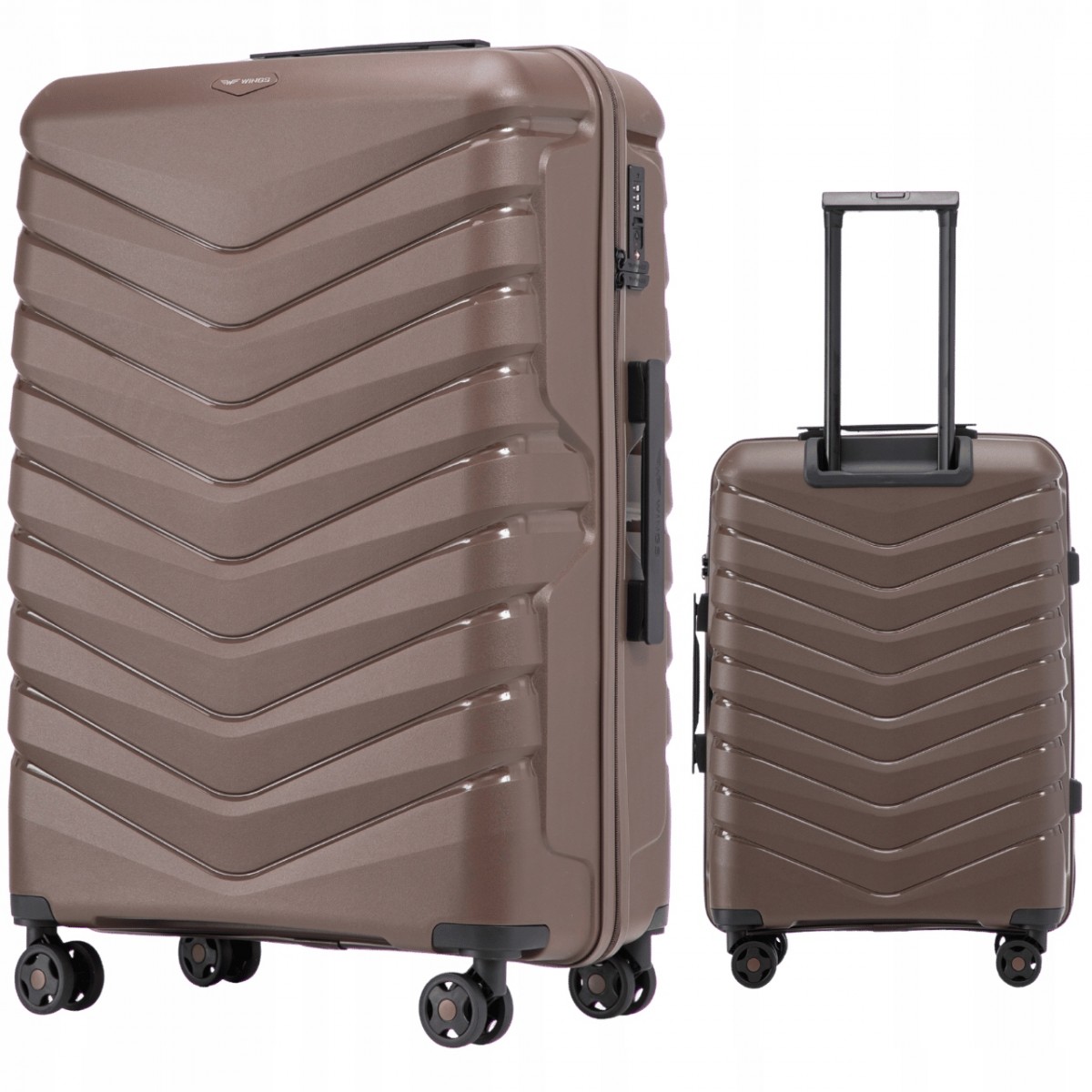 Walizka WINGS twarda duża polipropylen PHX01 L BROWN 97 l