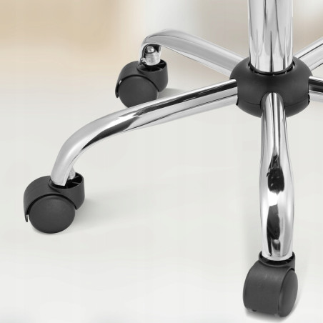 Krzesło kosmetyczne LUNA na kółkach Białe do SALONU