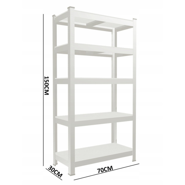 Regał metalowy 150 x 70 x 30 cm max 150 kg na półkę DO PIWNICY, GARAŻU