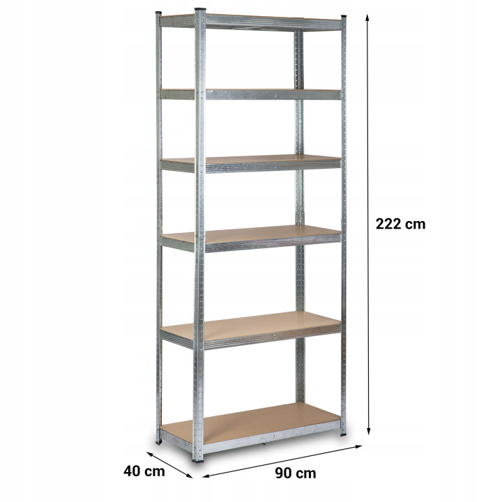 REGAŁ MAGAZYNOWY 220x90x40 METALOWY 6 półek 900kg