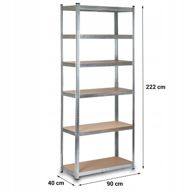REGAŁ MAGAZYNOWY 220x90x40 METALOWY 6 półek 900kg
