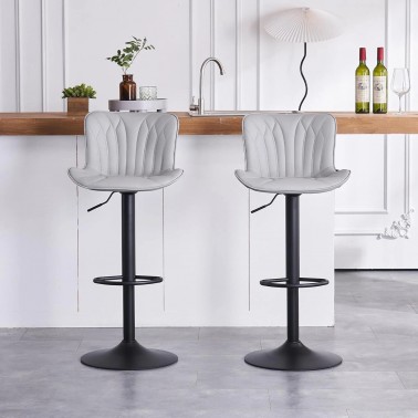 Hoker regulowany Monaco Eco skóra szary BL