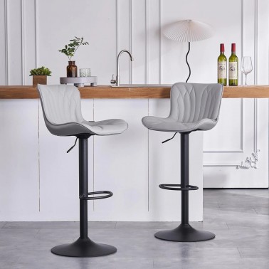 Hoker regulowany Monaco Eco skóra szary BL