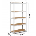 Regał magazynowy metalowy 180 x 90 x 40 cm max 260 kg na półkę