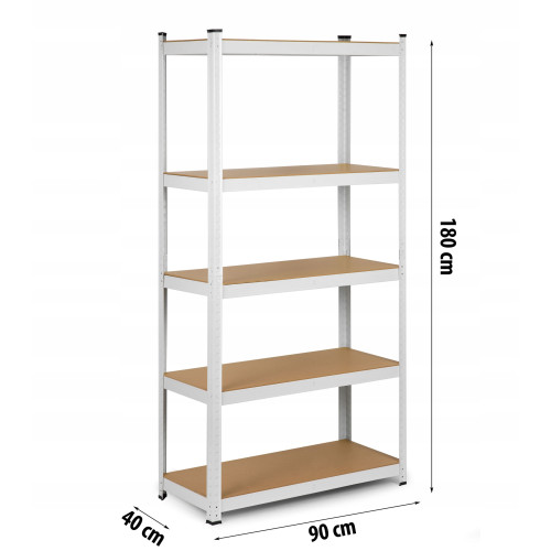 Regał magazynowy metalowy 180 x 90 x 40 cm max 260 kg na półkę